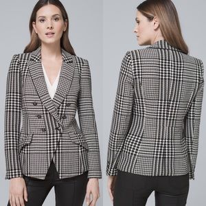White House Black Market Plaid Trophy Double Breasted Jacket